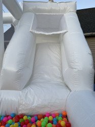 IMG 7356 1681232125 14 ft White Bounce House With Slide and Ball Pit